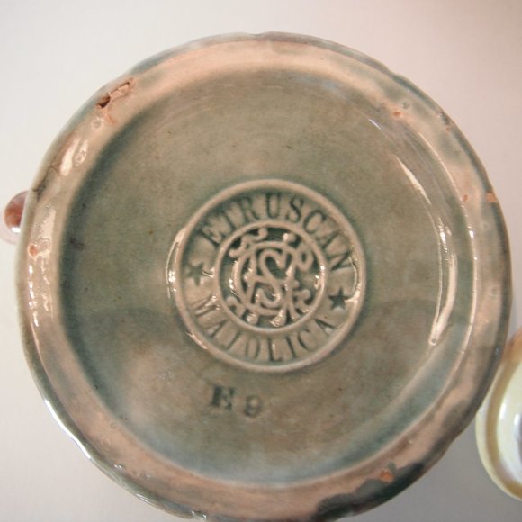 Etruscan Majolica Bamboo Sugar Bowl with Lid E 9 - Picture 11 of 12